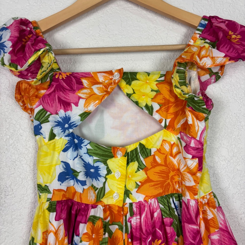 Janie And Jack Girls Dress SZ 10 Bright Floral Fit Flare Easter Spring Party - Picture 5 of 7